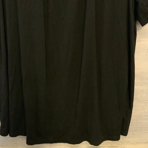 Bloom chic Black Top Blouse with Gold Chain Neckline Short Sleeve Good Condition - Picture 3 of 9